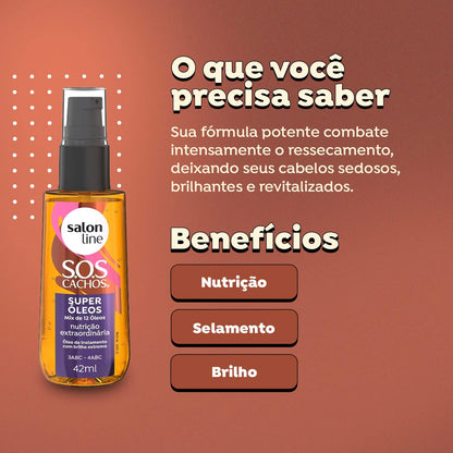 Salon Line SOS Cachos curly hair oil blend of twelve precious oils