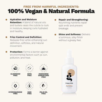 Ginger Milk natural care premium hair oil bottle showcasing the 4 Ounce size.