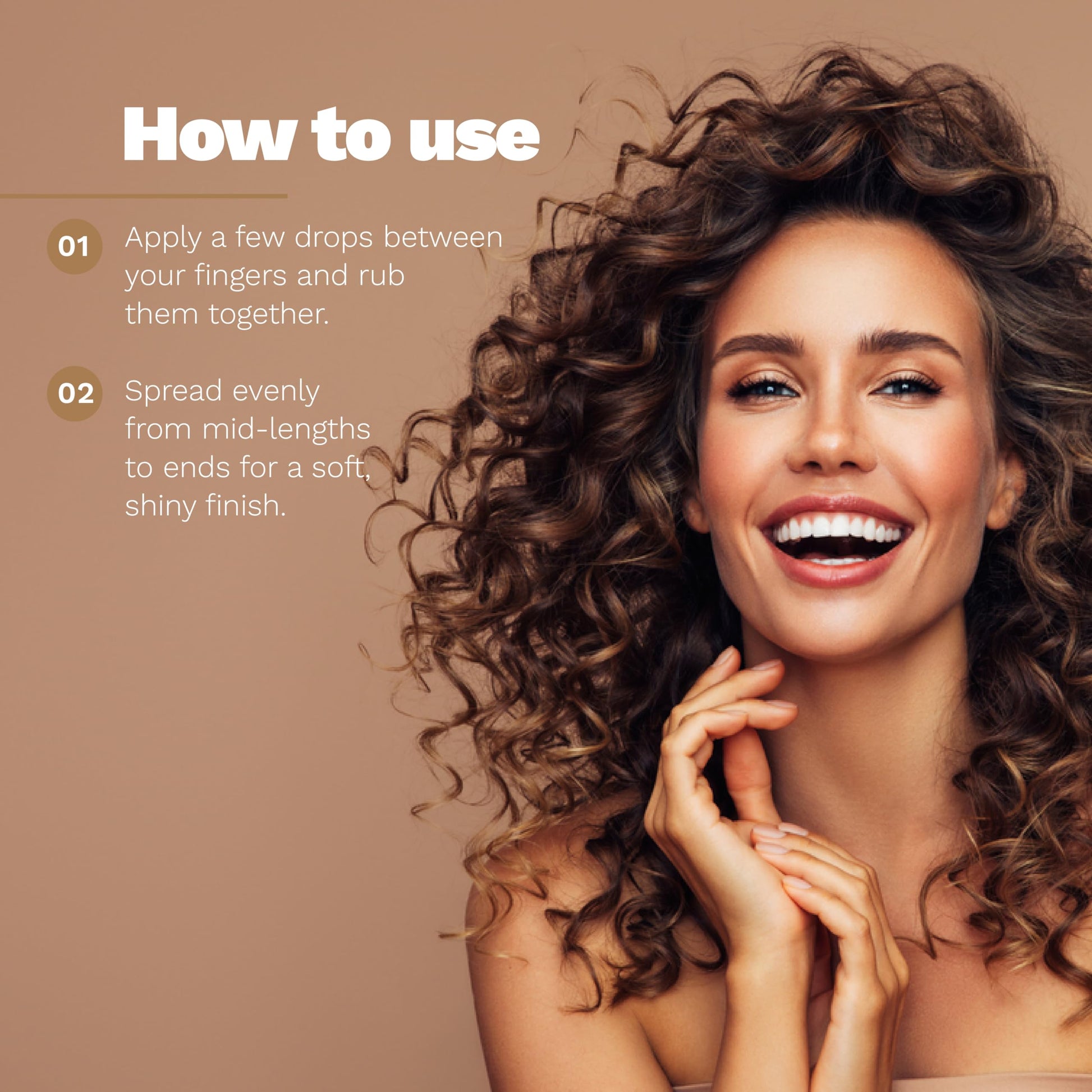 Authentic USA imported finishing oil for softening coarse curly hair strands.