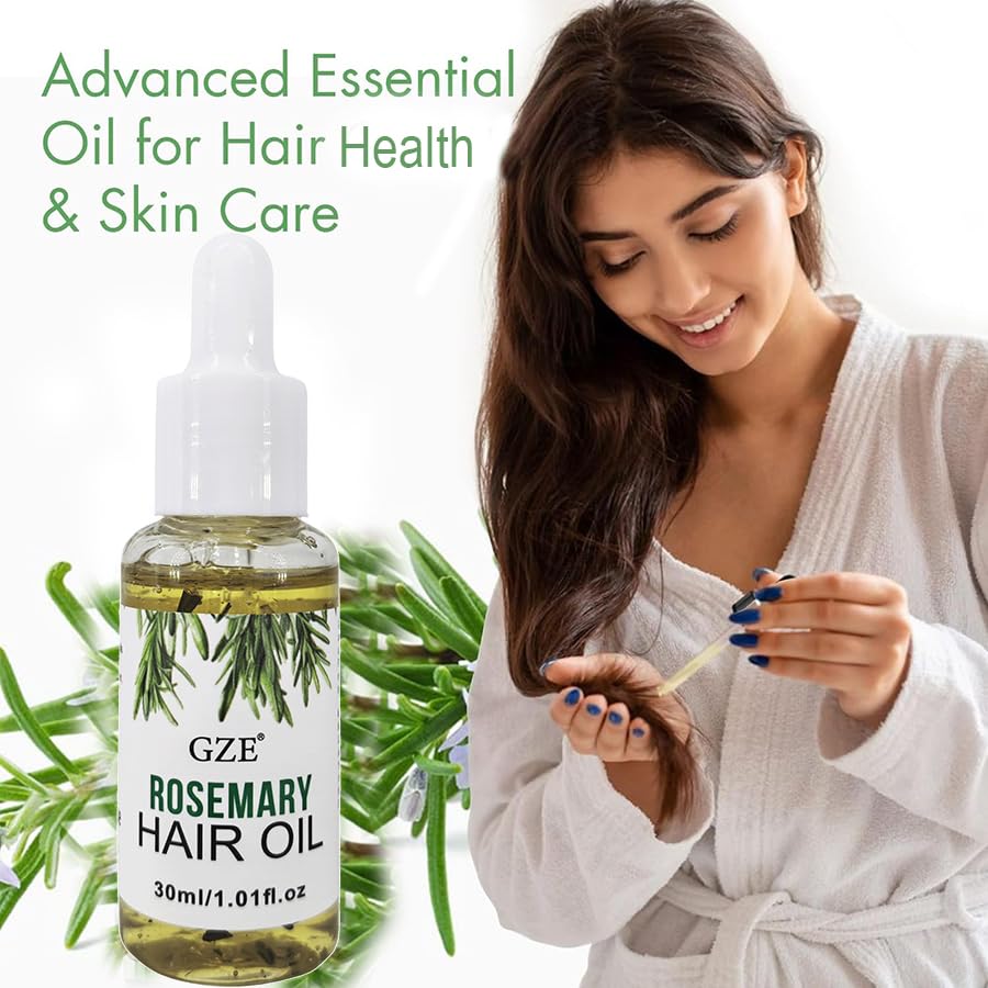 GZE preservative free rosemary scalp oil on a clean background