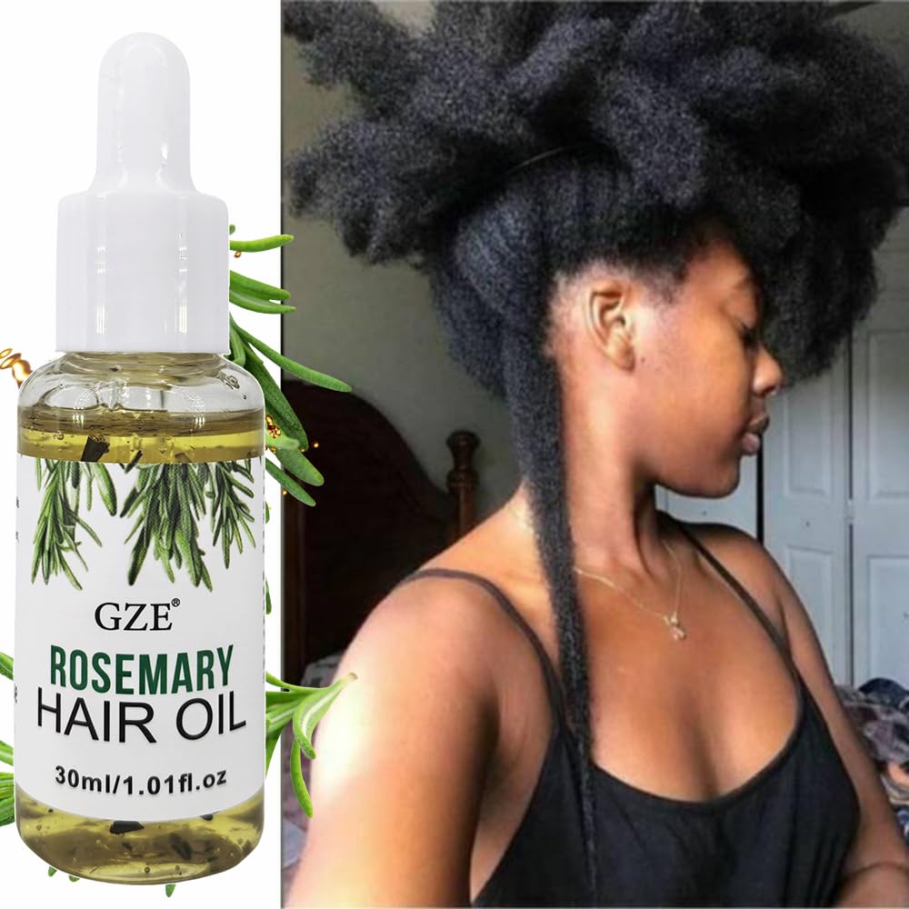 GZE rosemary oil fluid ounce bottle demonstrating hair strengthening benefits