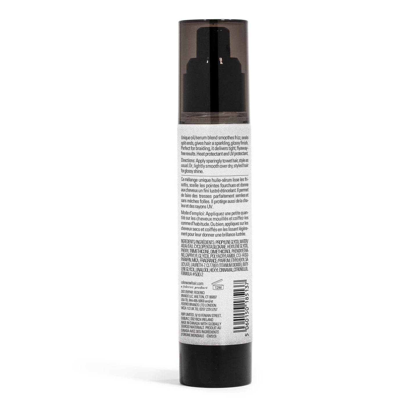 COLOR WOW anti frizz hair serum packaging showcasing the 1.8 fluid ounce bottle
