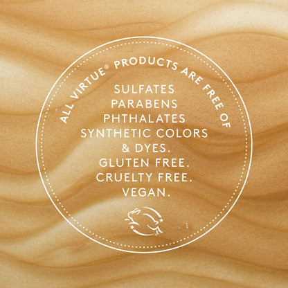 Virtue anti breakage smoothing hair serum on minimalist background