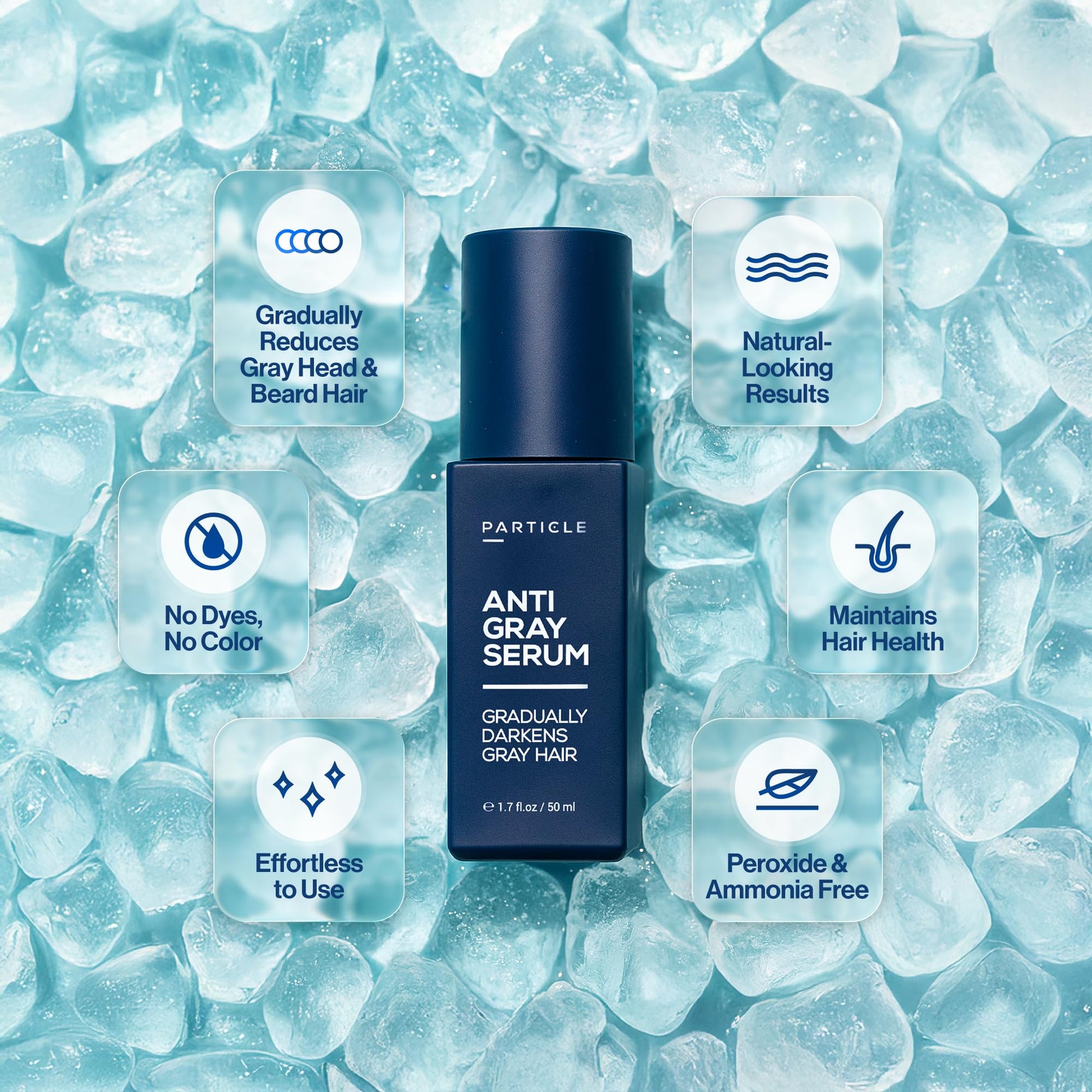Particle hair pigmentation serum for head and beard care
