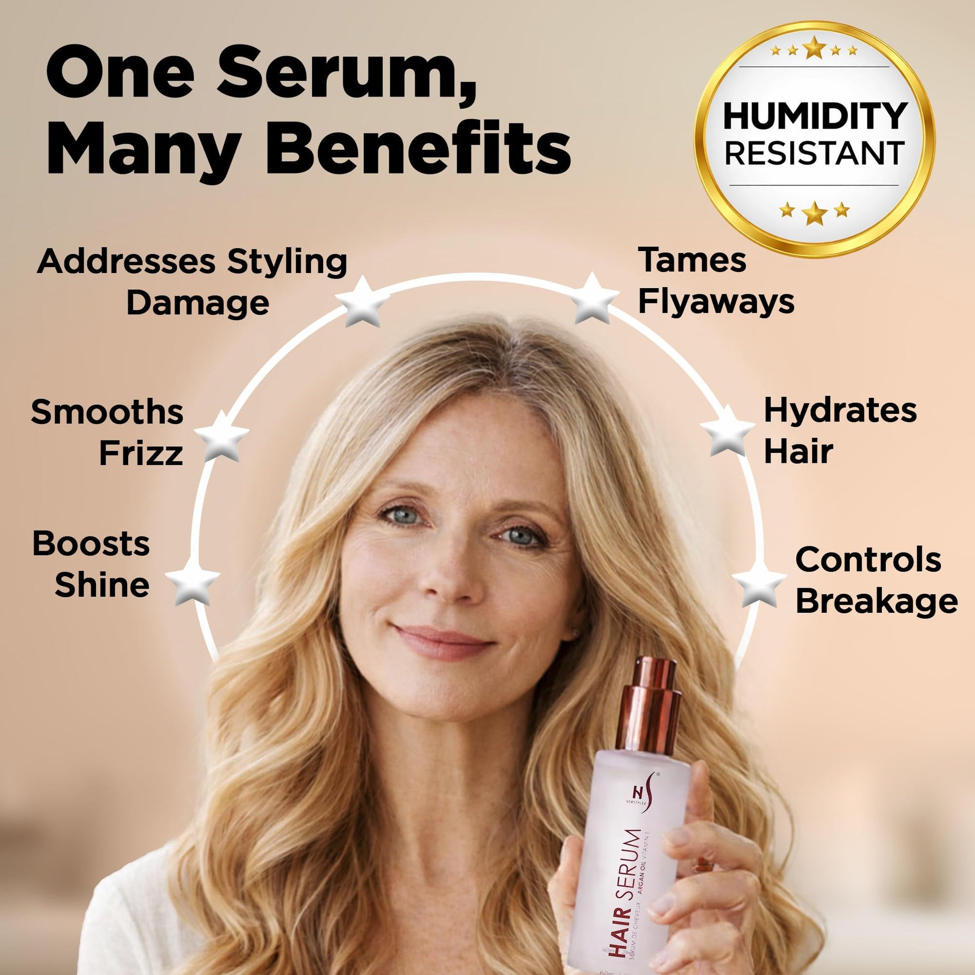 Lightweight non greasy hair straightening serum twin pack packaging