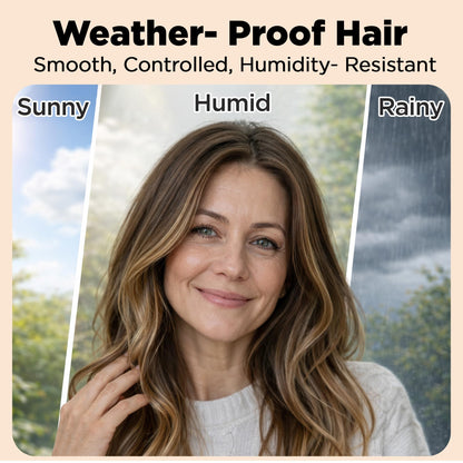 Close up view of HerStyler hair serum ingredients and usage label
