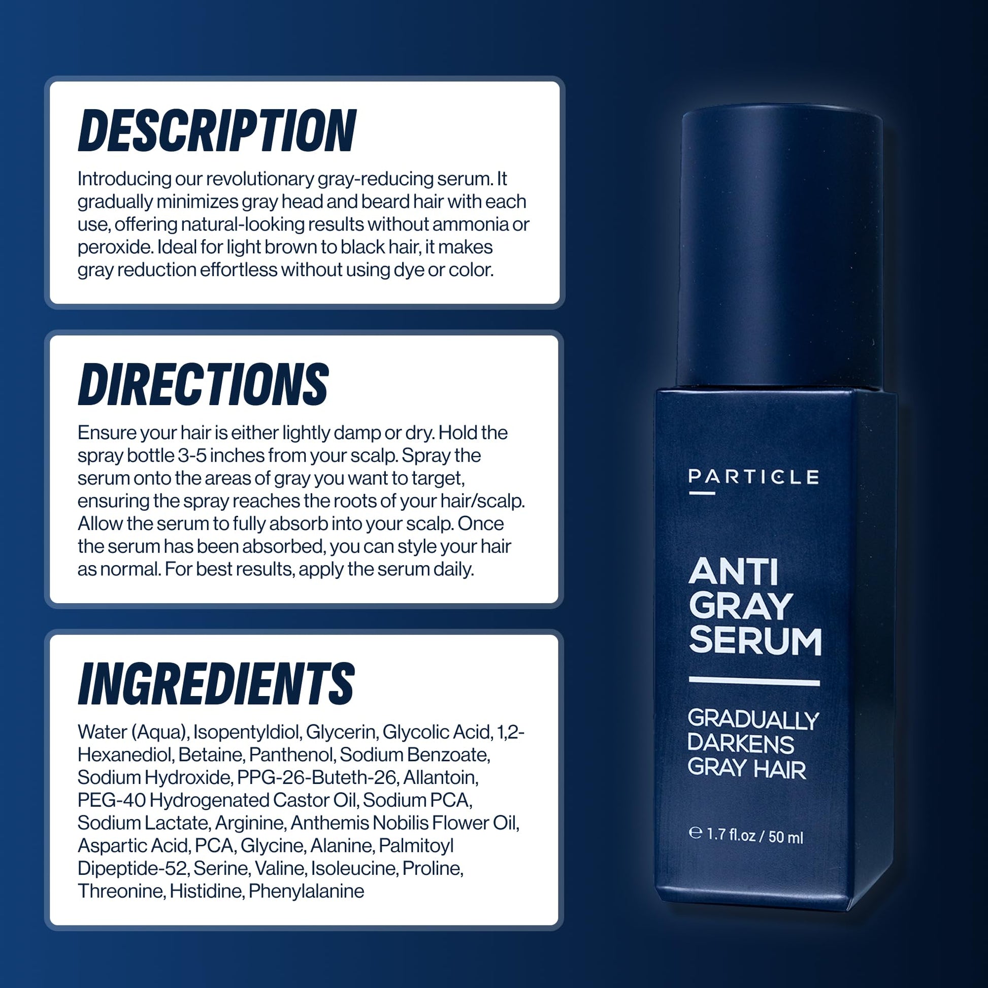 Daily application spray nozzle view of Particle gray reducer