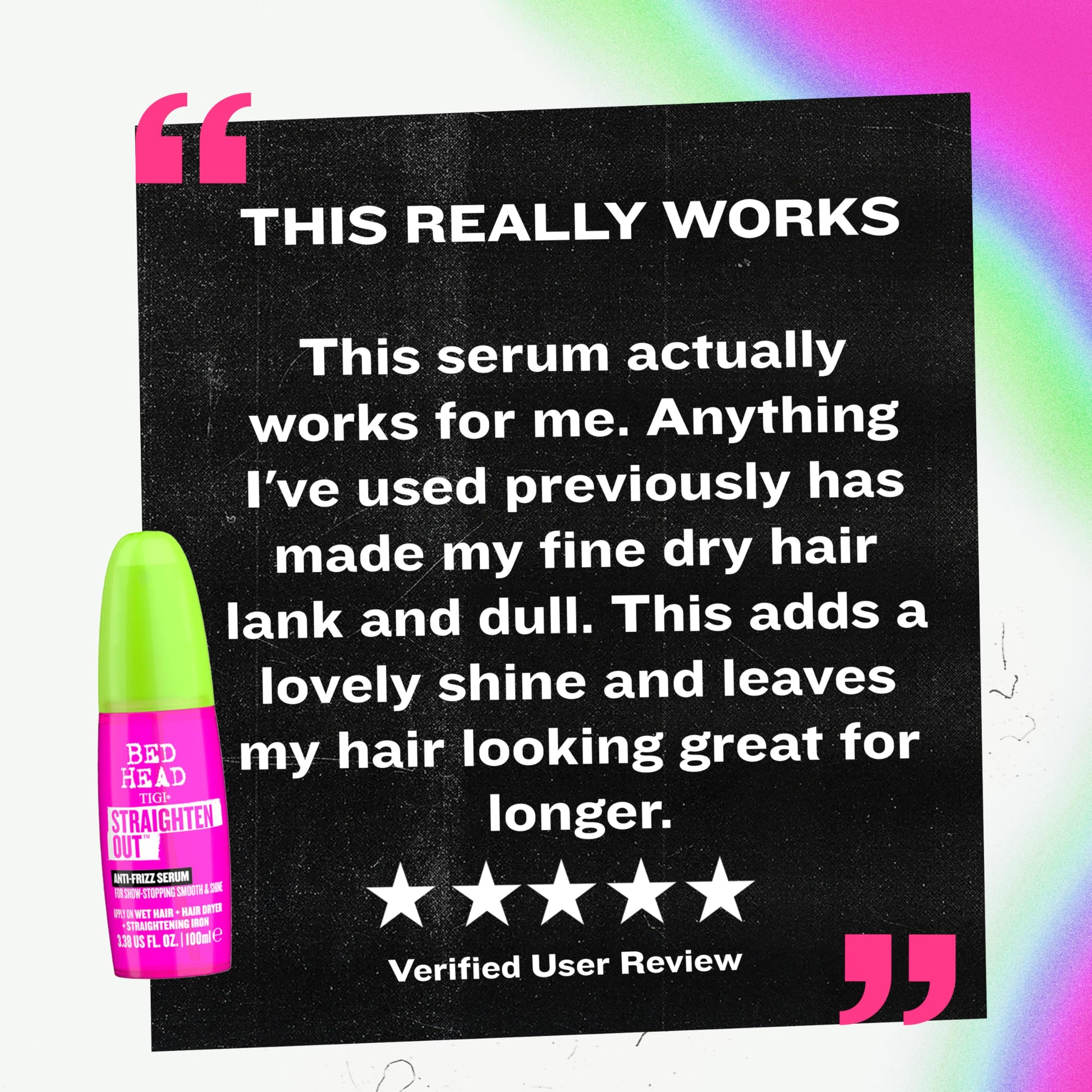 Heat protection styling serum back label with usage instructions
