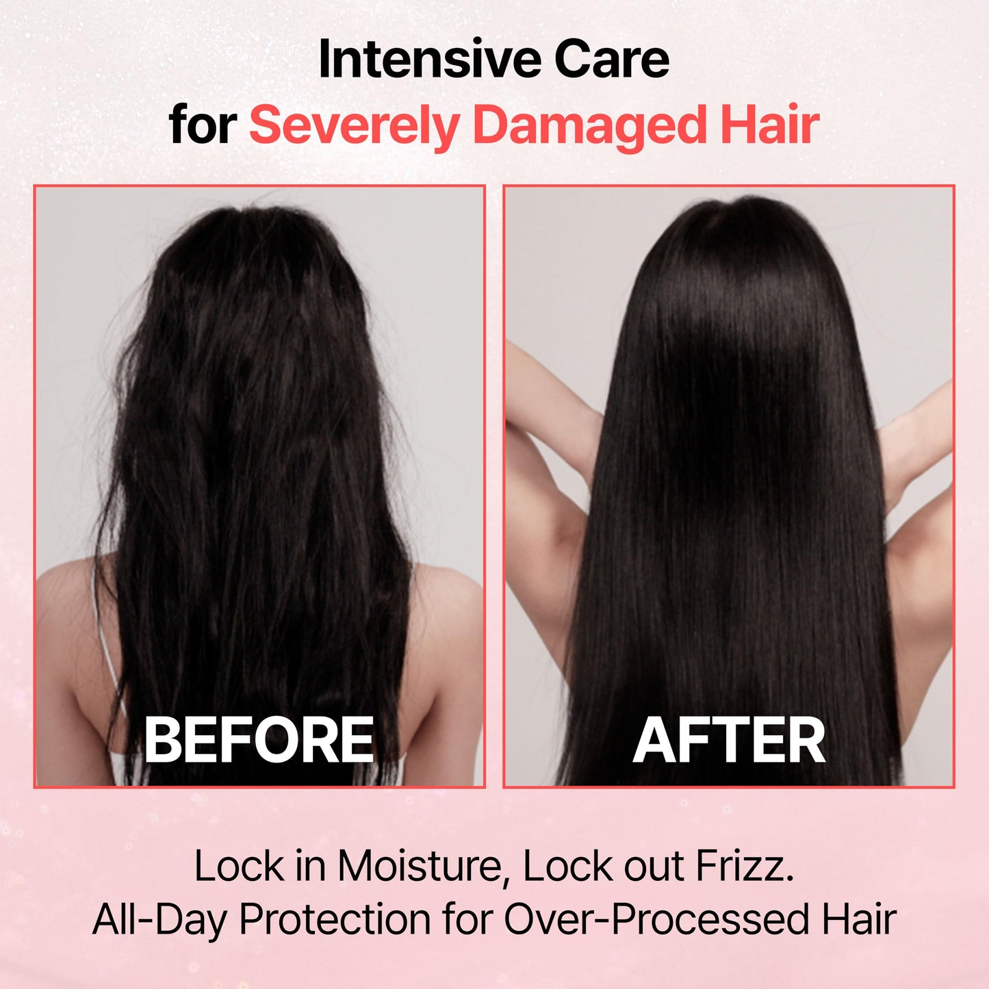 Korean heat protectant spray being applied to damp hair