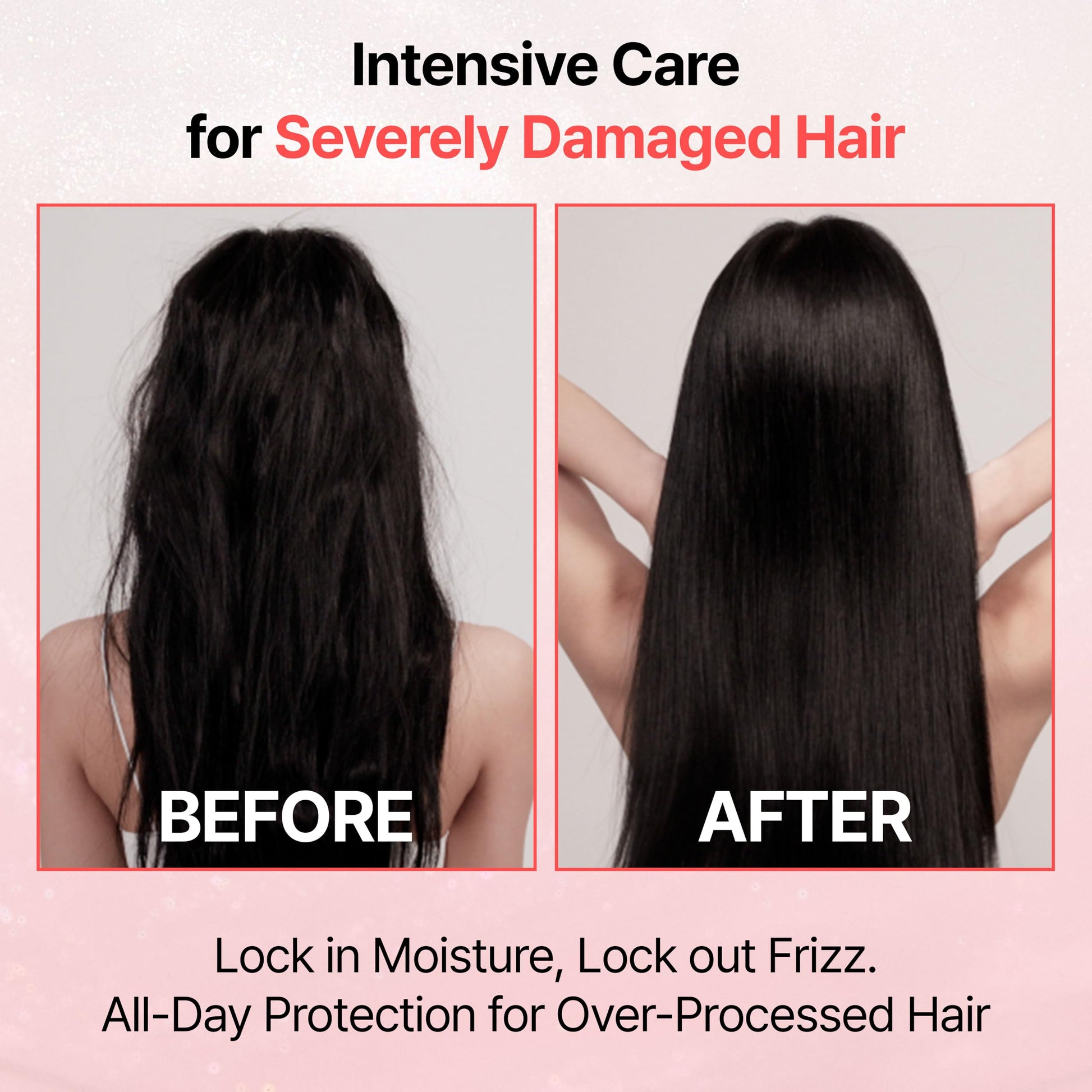 Korean heat protectant spray being applied to damp hair