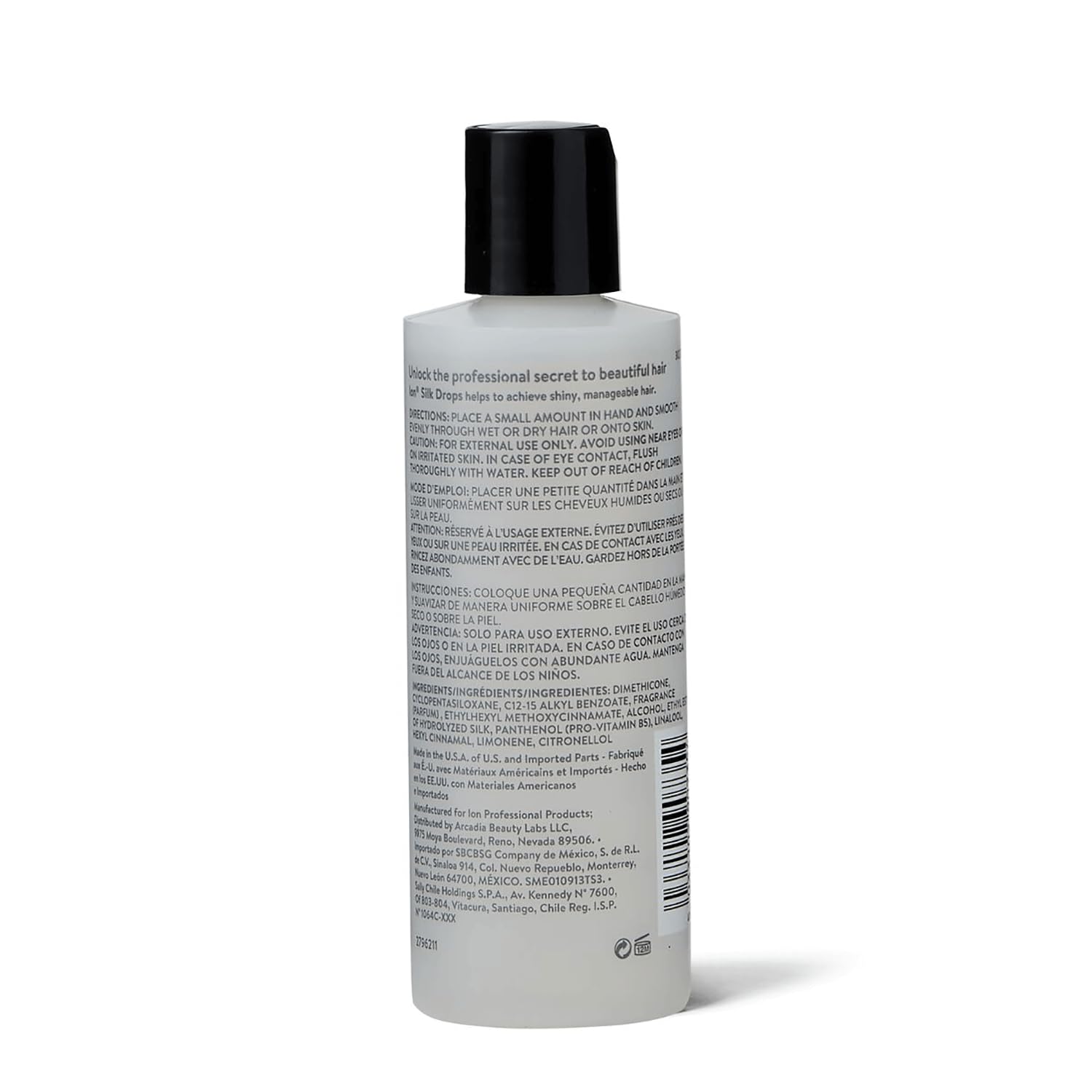 Ion hair serum infused with silk proteins for intense shine