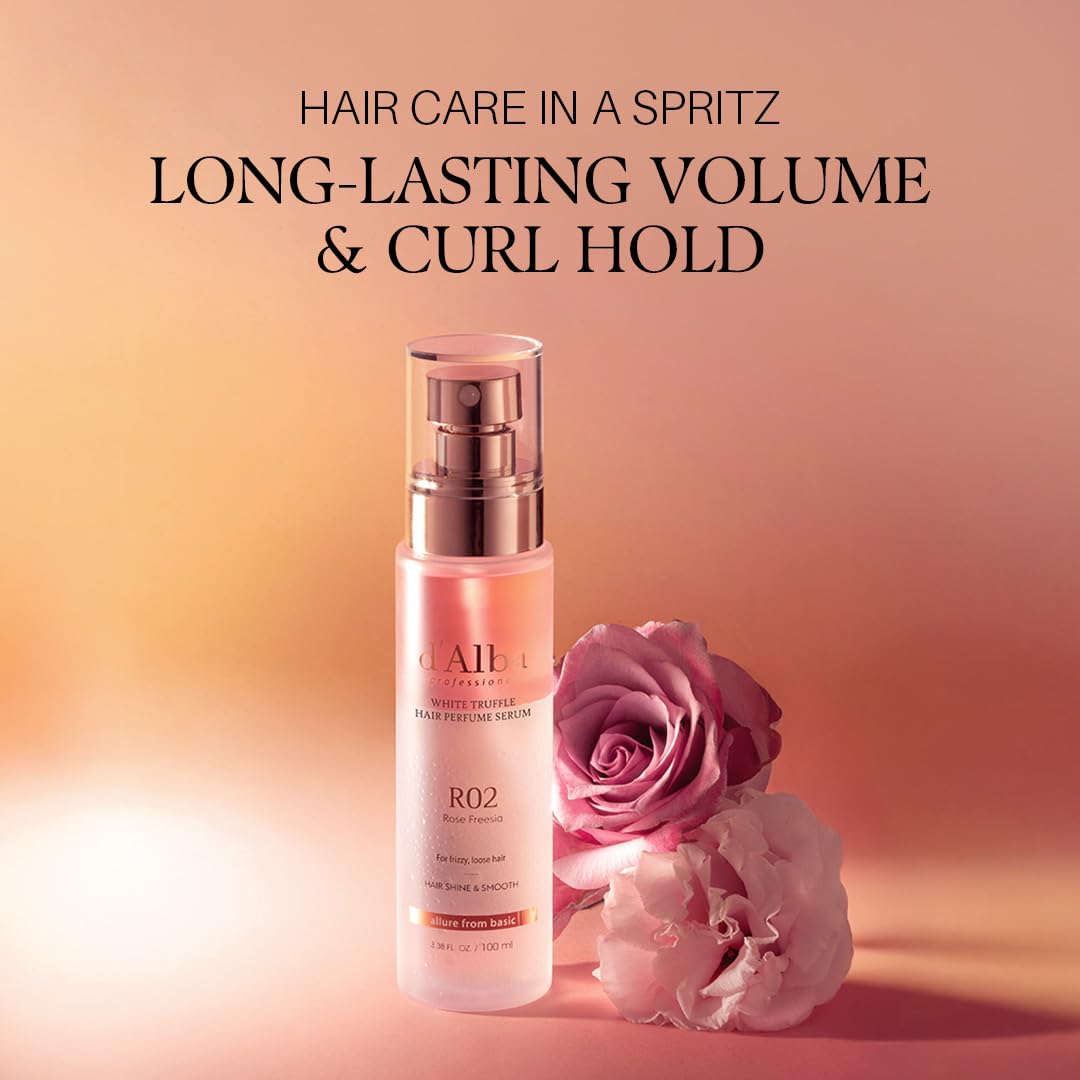 D'Alba professional repairing hair perfume serum showing the dual layer bi phase formula