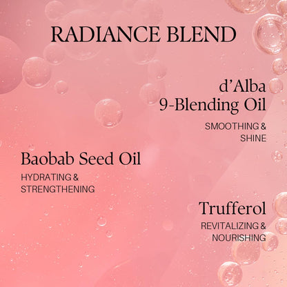 D'Alba hair perfume serum product packaging details and directions for split ends treatment