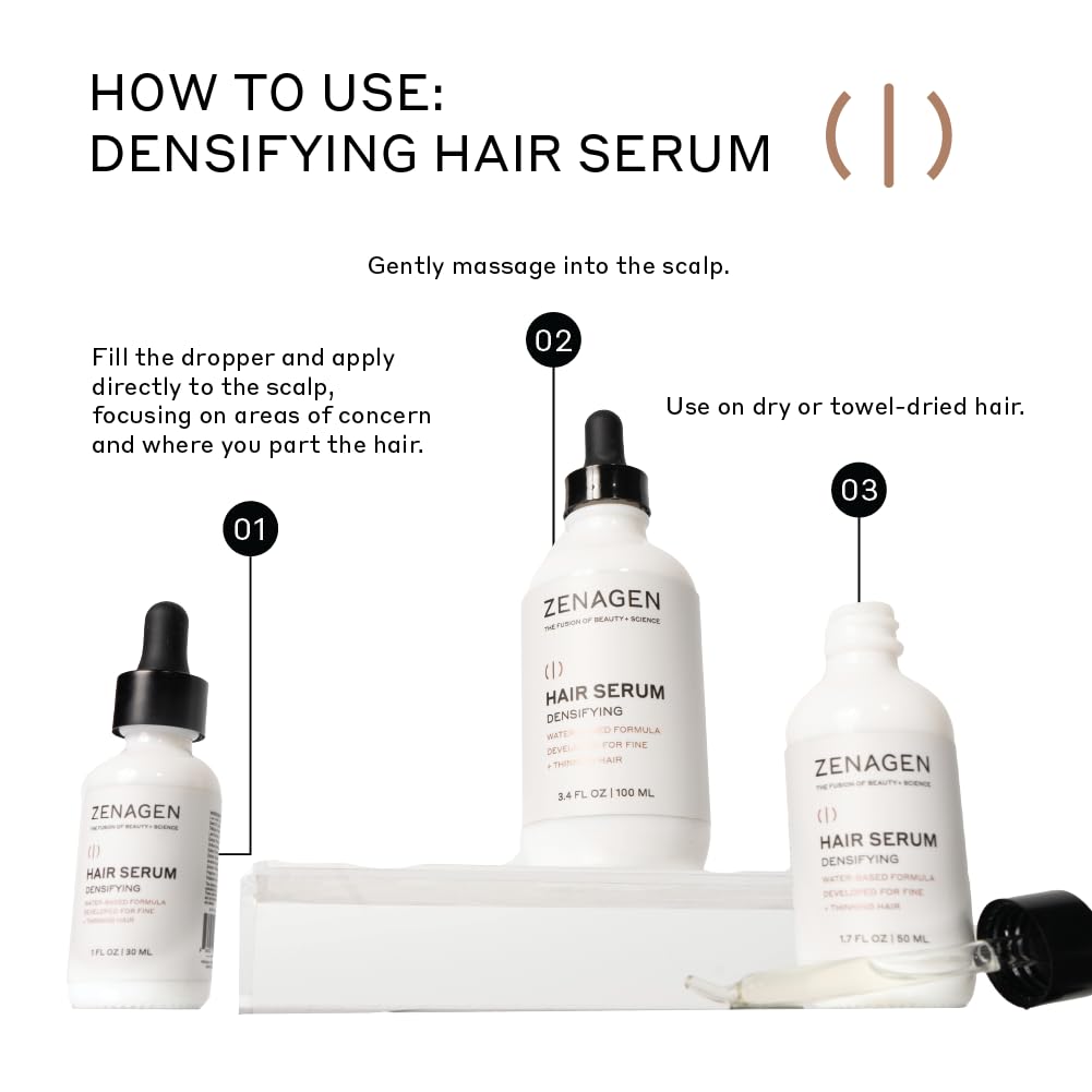 Zenagen follicle strengthening hair serum fluid ounce bottle with botanical ingredients