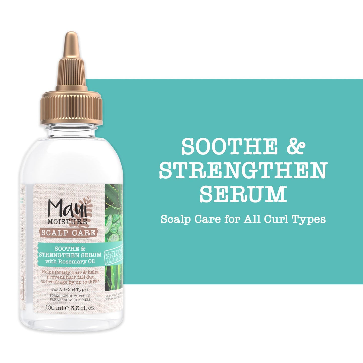 Maui Moisture 3.3 fluid ounce scalp care serum back label directions
