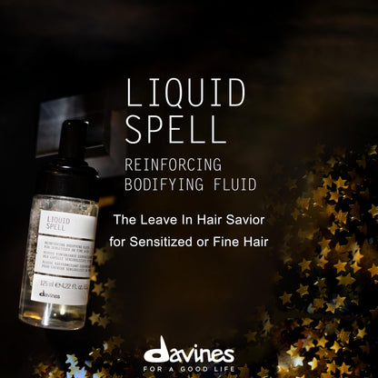 Davines Liquid Spell liquid to foam hair treatment container close up