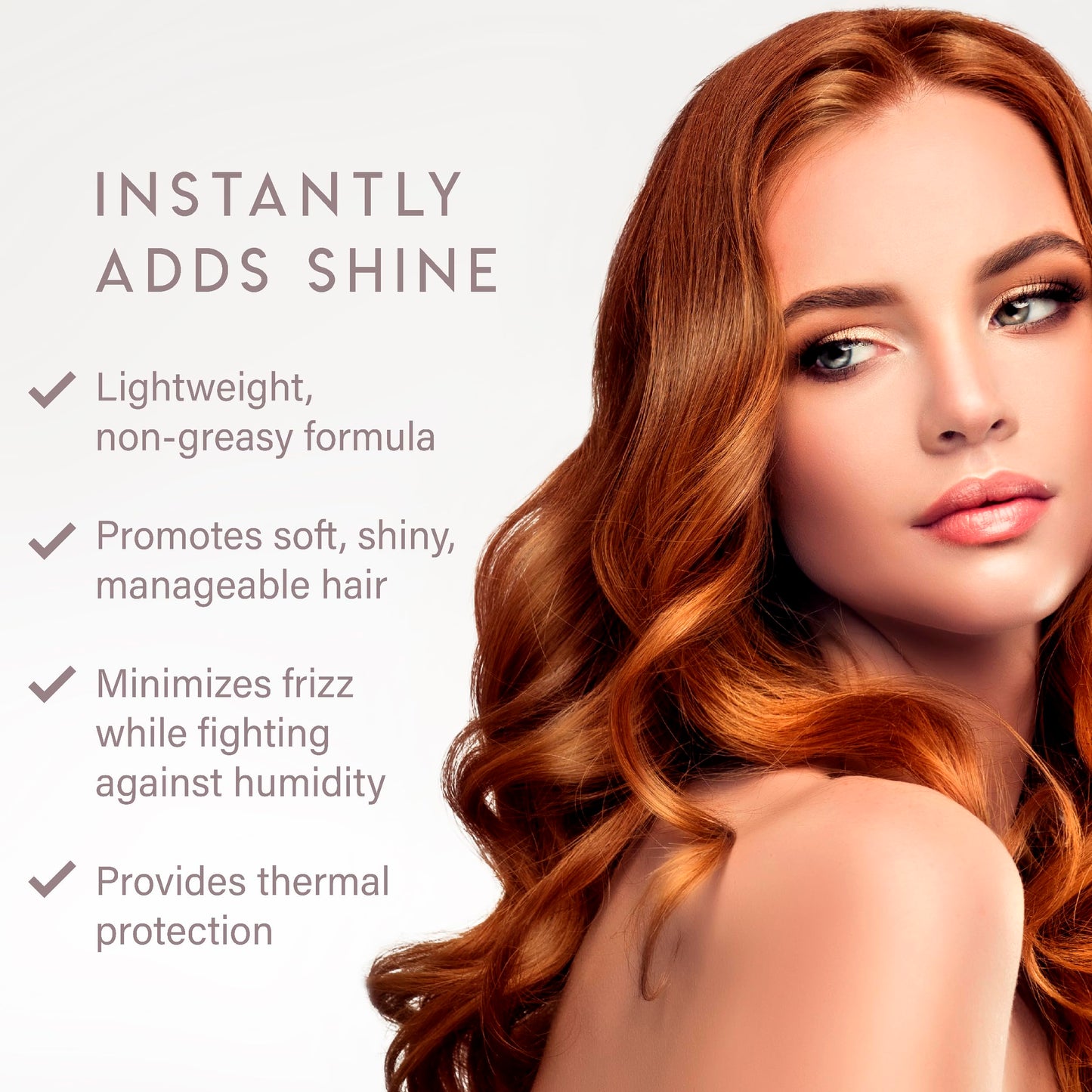 Lightweight vegan hair serum with coconut water base for radiant gloss texture