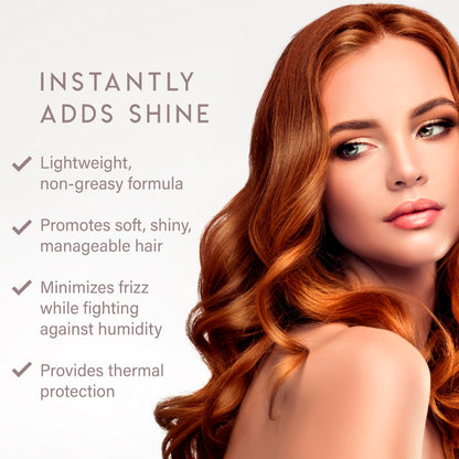 Lightweight vegan hair serum with coconut water base for radiant gloss texture