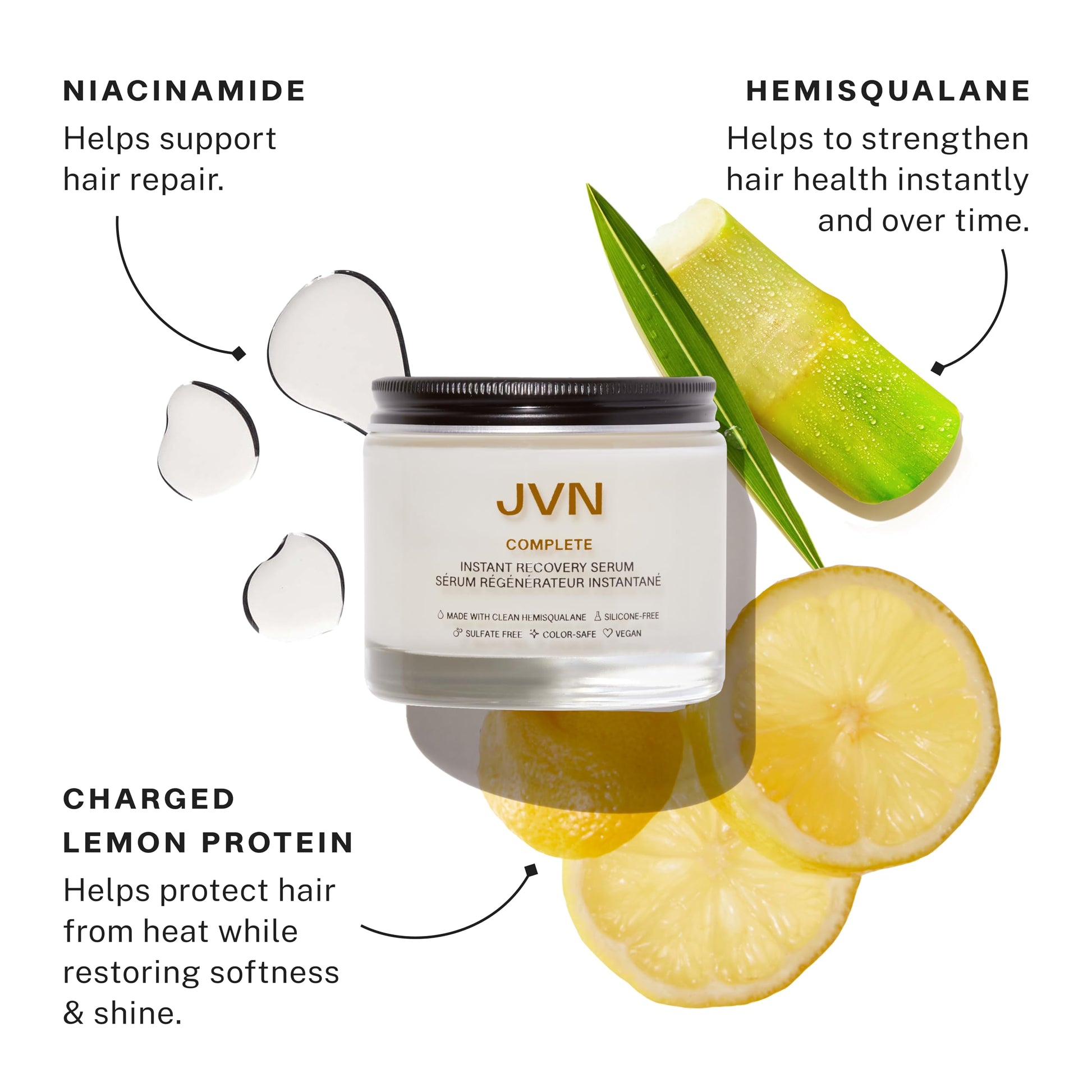 JVN hair repair cream tube being applied for anti frizz styling primer benefits
