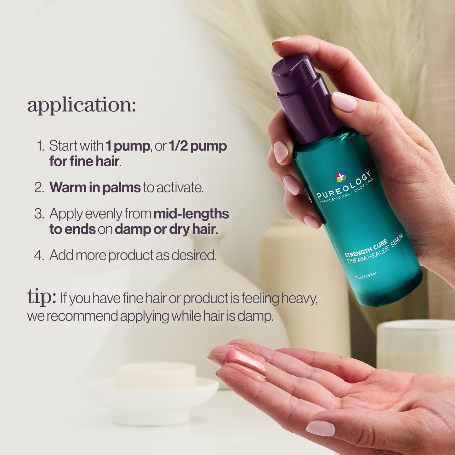 Pureology Strength Cure split end repair serum pump dispenser top