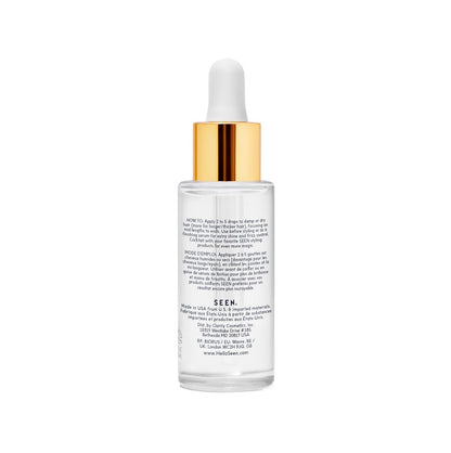 SEEN non comedogenic hair serum for acne prone skin product packaging