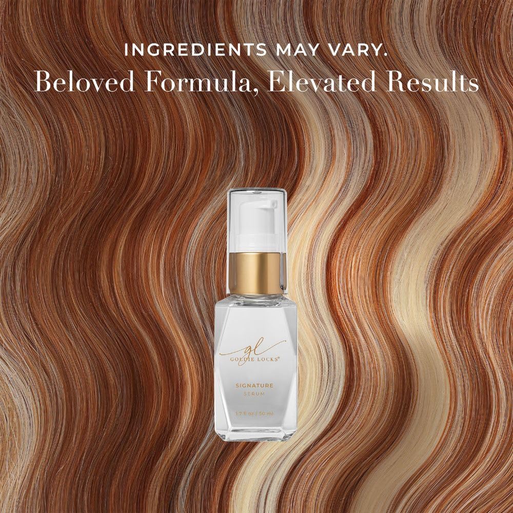 Authentic Goldie Locks luxury hair serum packaging box and bottle setup