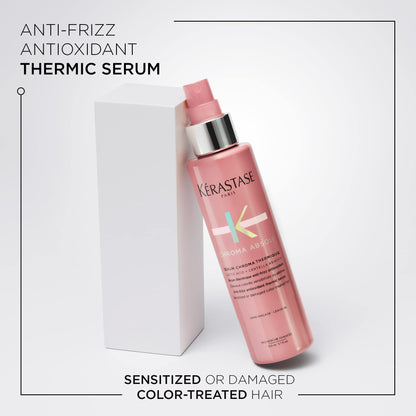 Kérastase Chroma Absolu heat protectant serum bottle showing directions and fluid ounce size details