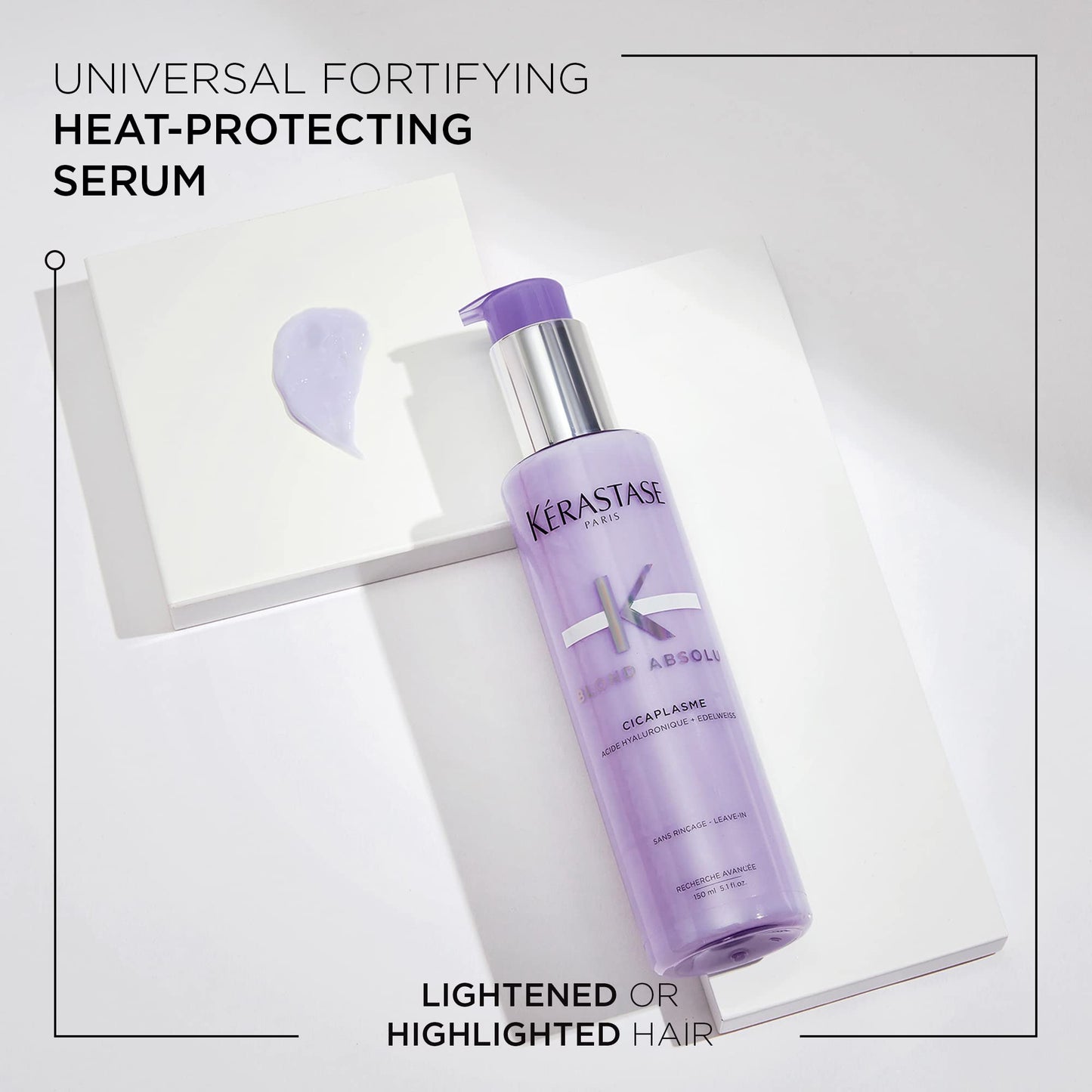 Kerastase Blond Absolu Cicaplasme heat protectant hair serum lavender cream texture close up