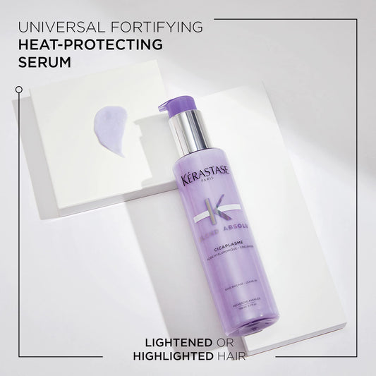 Kerastase Blond Absolu Cicaplasme heat protectant hair serum lavender cream texture close up