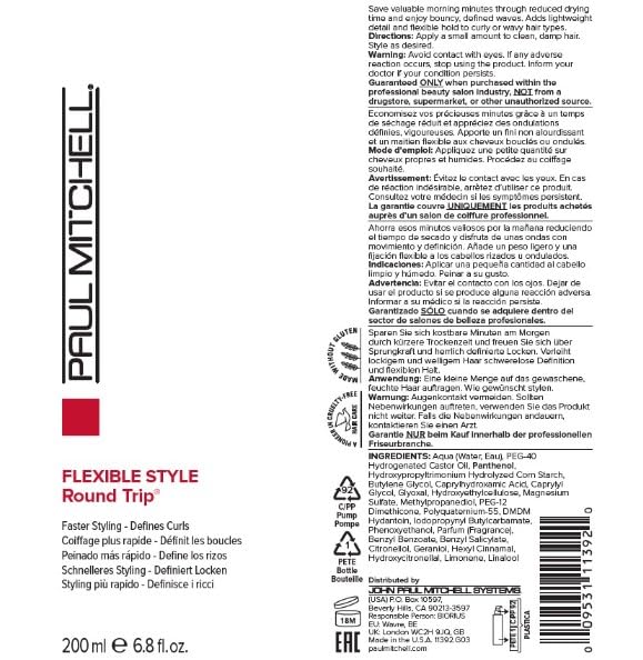 Paul Mitchell Flexible Style Round Trip hair fluid for defined curls and waves