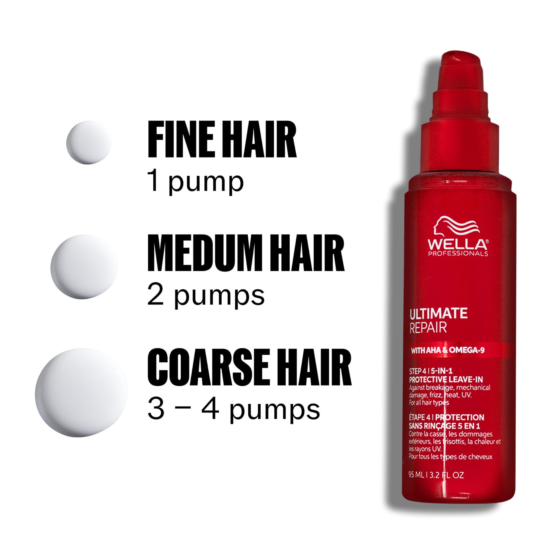 Side view of Wella Ultimate Repair bottle illustrating the sleek professional salon packaging design