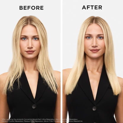 Textured cream gel of Kérastase Première intense bond repair serum demonstrating product consistency.