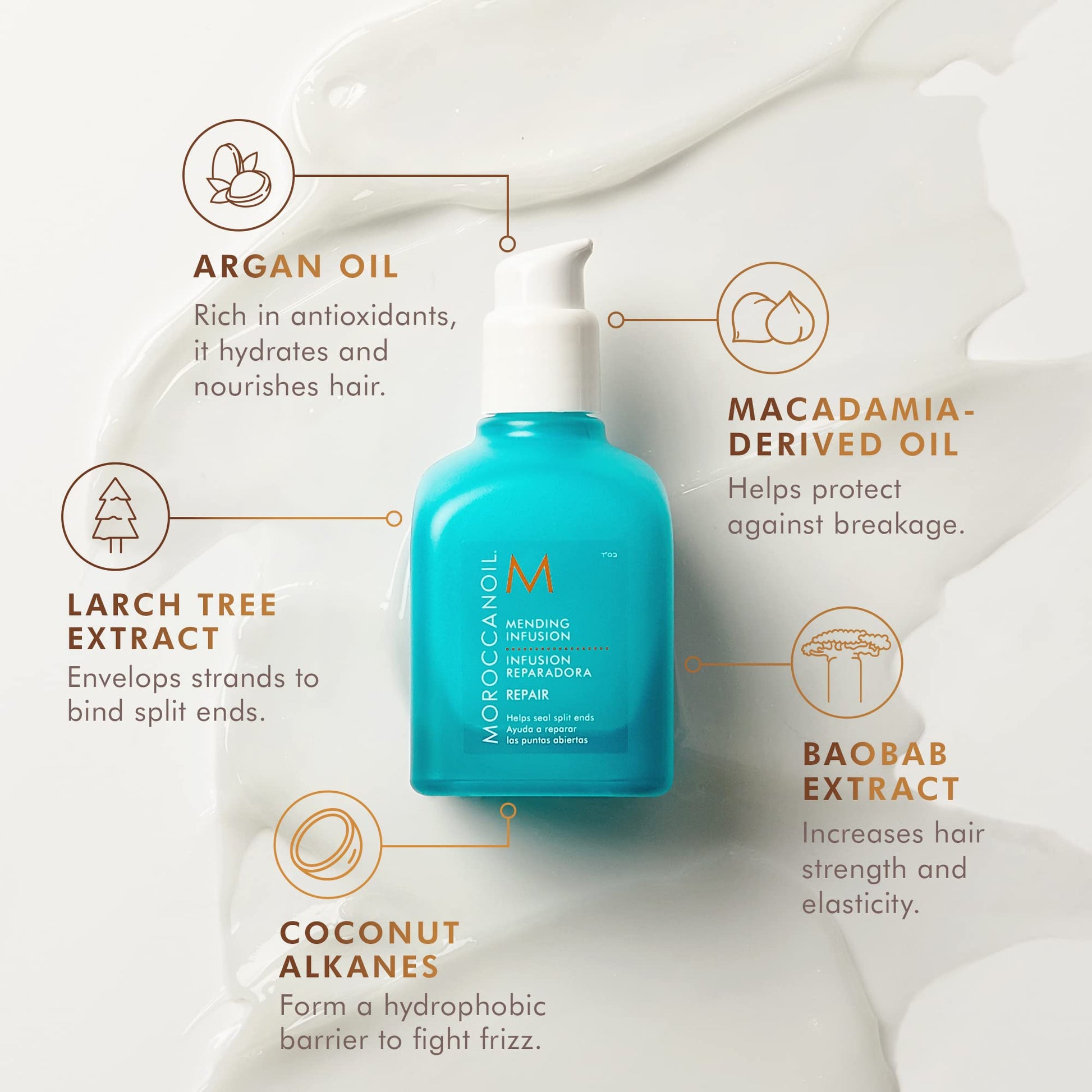 Moroccanoil argan oil leave in hair serum bottle for frizz control styling