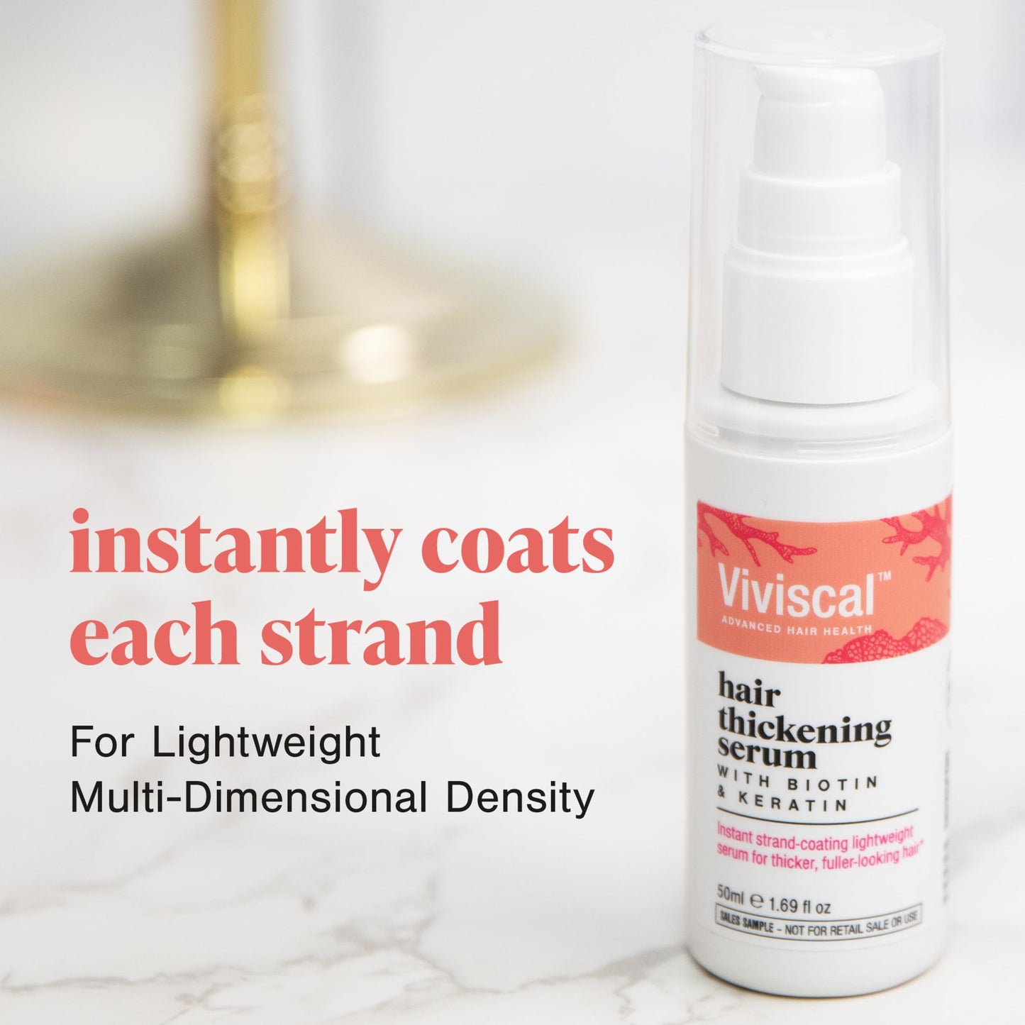 Texture detail of the non greasy Viviscal anti frizz hair elixir