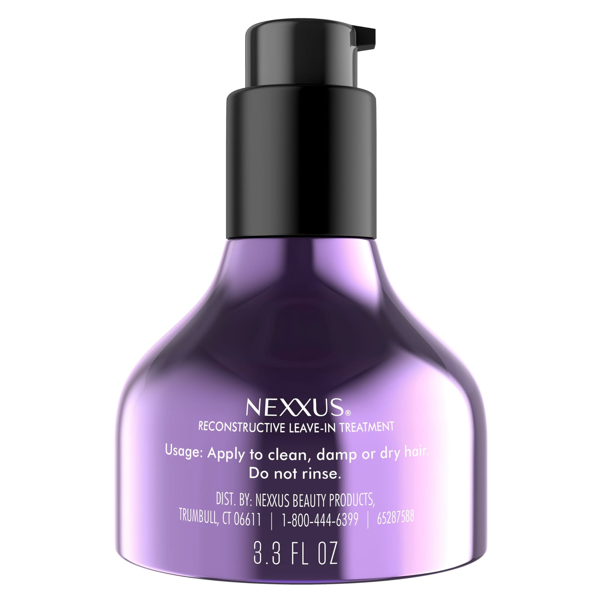 Nexxus Keraphix leave in treatment bottle displaying keratin resistance therapy percentage