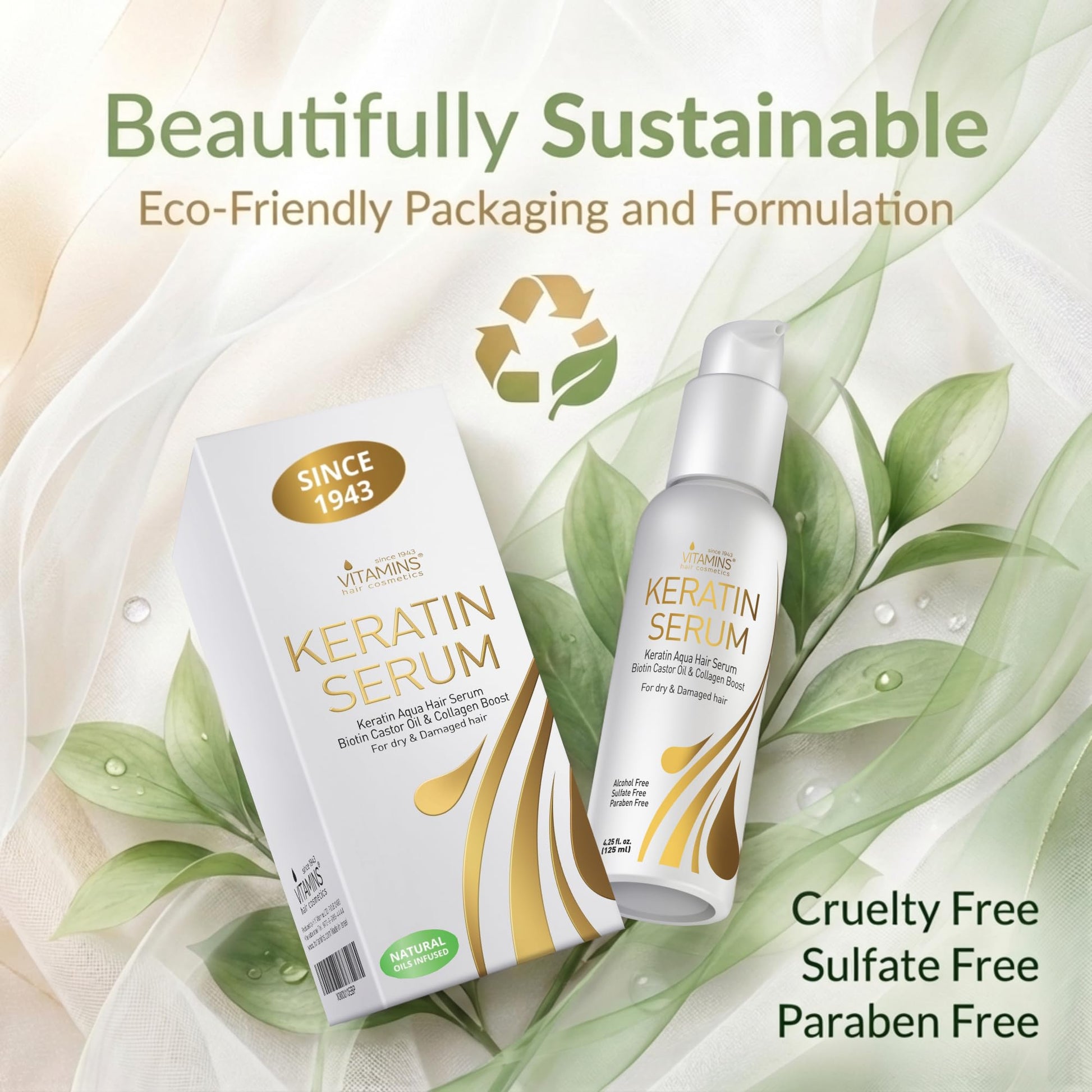 Thermal heat protectant hair serum liquid texture demonstration on hands