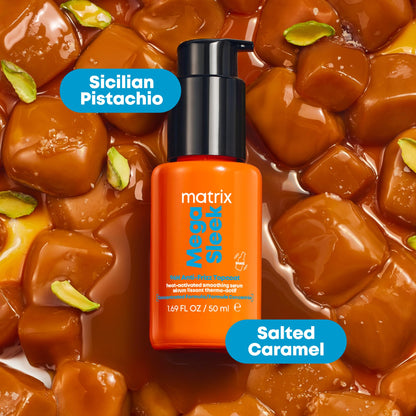 Matrix salon grade hydrophobic barrier hair serum container showcasing the clear formulation details.