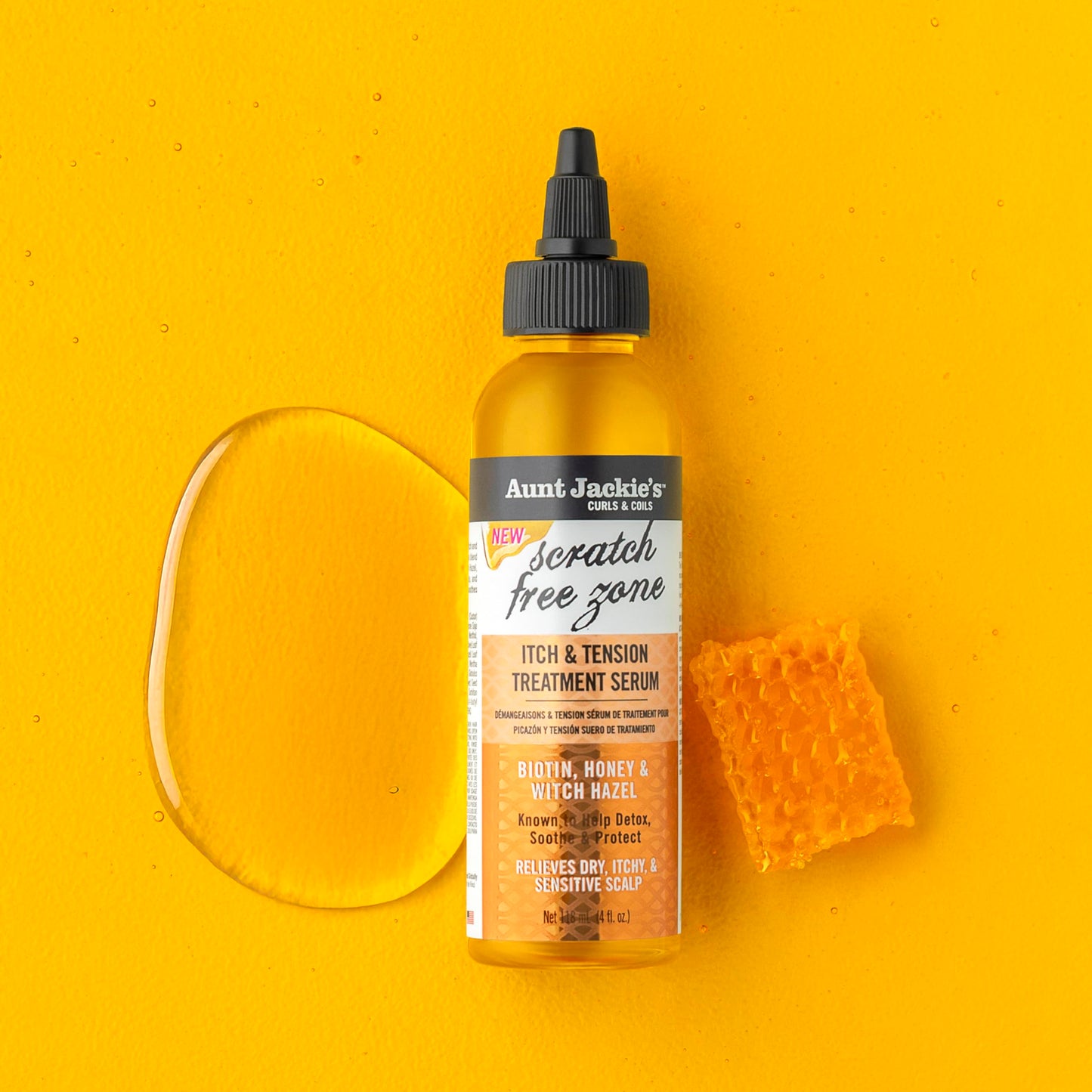 Aunt Jackie's scalp serum for braids and twists texture representation on skin