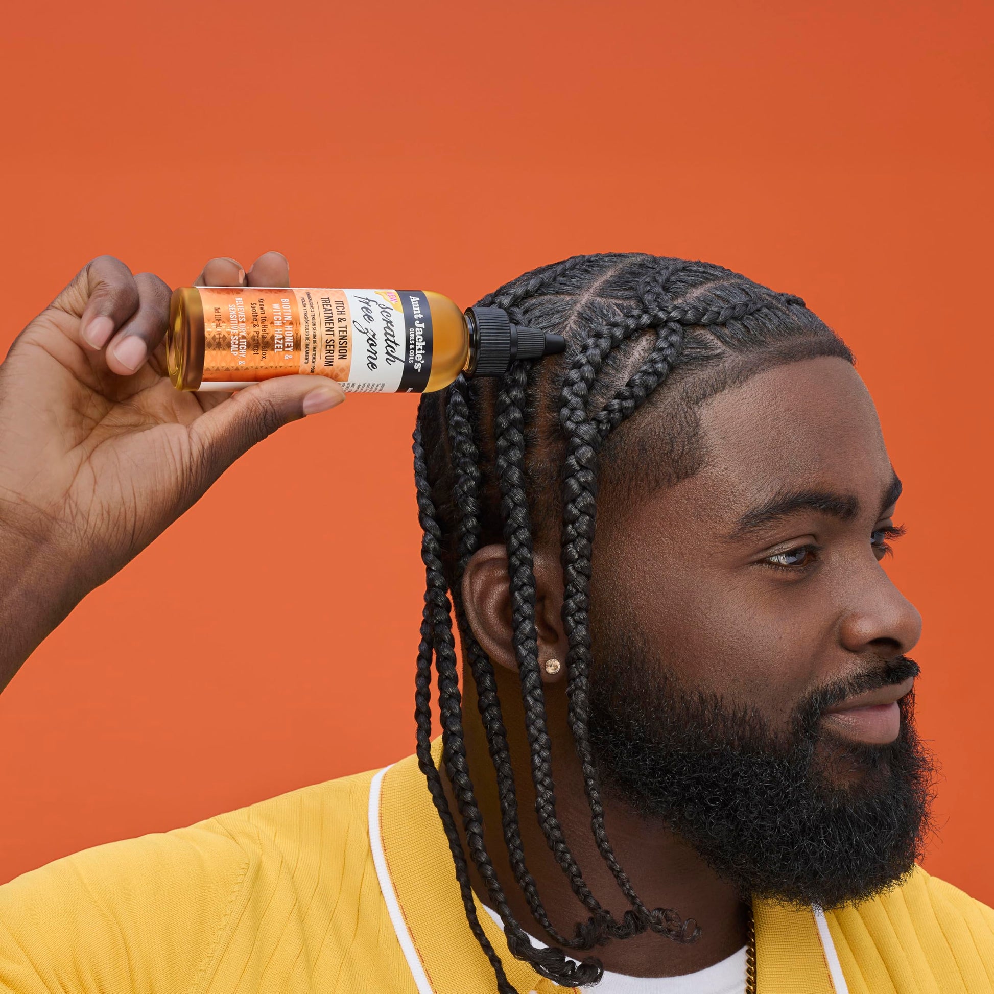 Aunt Jackie's Curls and Coils scalp treatment for protective hairstyle maintenance