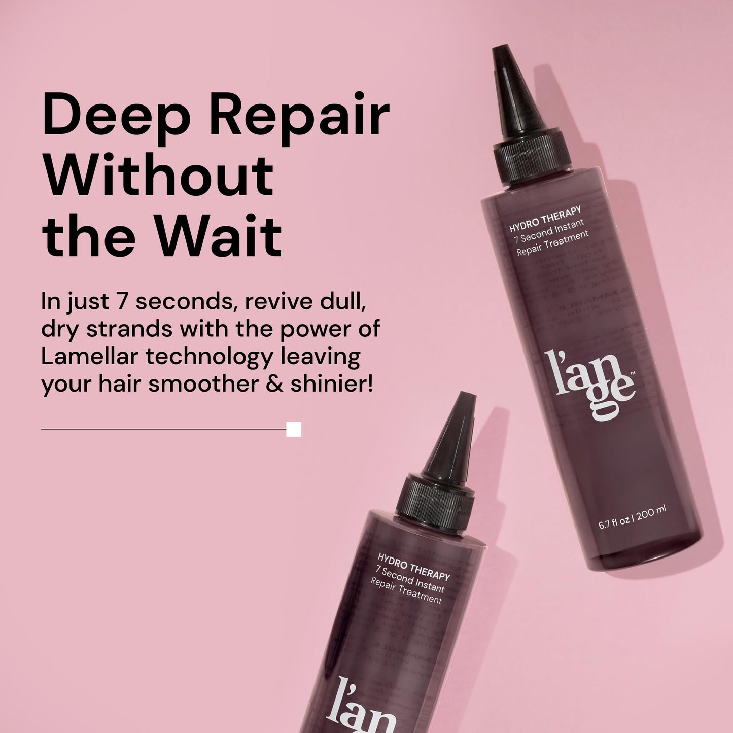 L'ANGE HAIR liquid lamellar water treatment nozzle close up for precision application