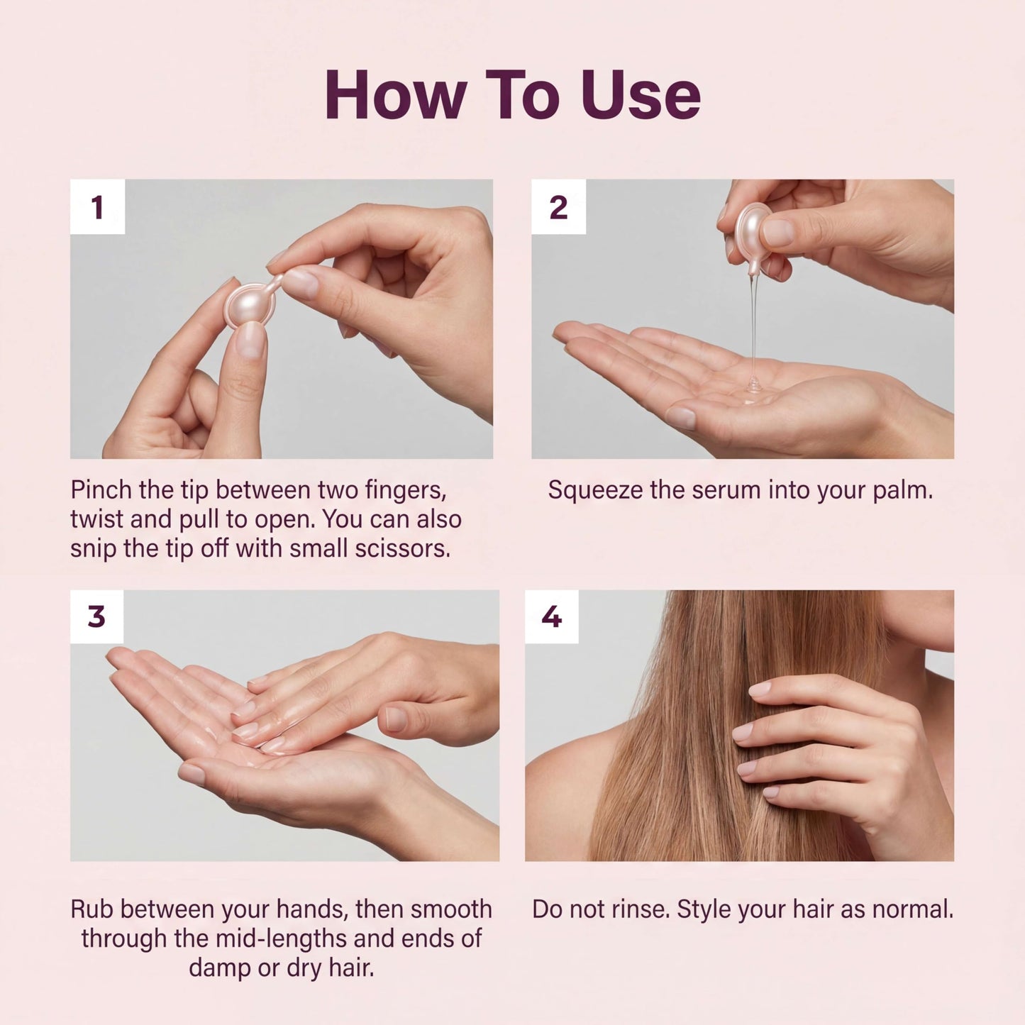 Demonstration of twisting open the Sohl-I.D. hair serum capsule for application.