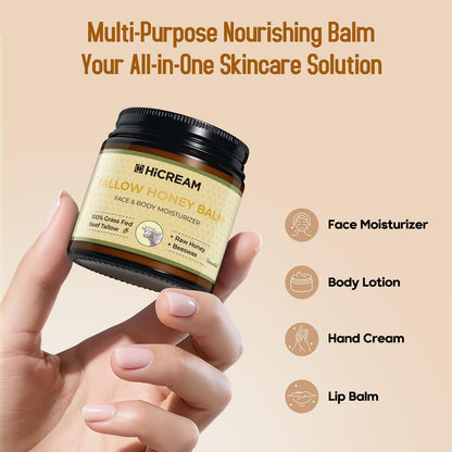 Deeply nourishing beef tallow and beeswax moisturizer jar