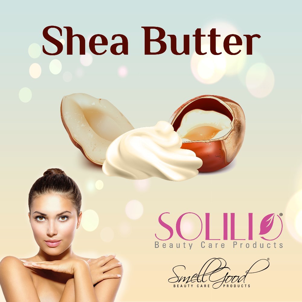 SmellGood shea butter packaging dimensions and bulk size display