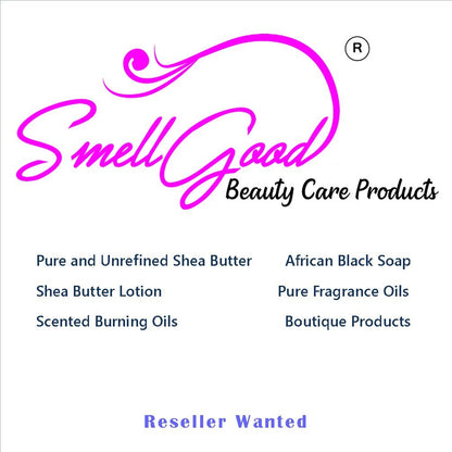 SmellGood Ghana imported pure shea butter label and branding