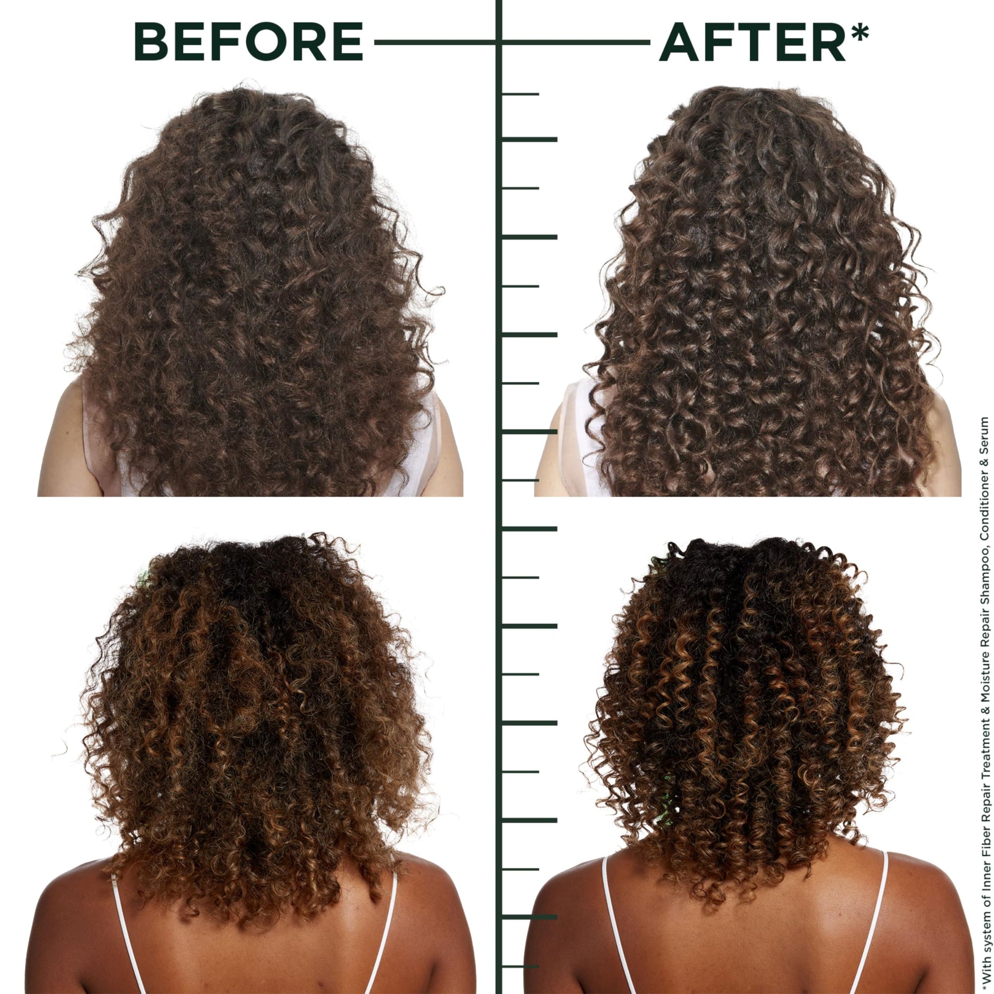 Liquid texture preview of Garnier curly hair treatment serum on a clear background.