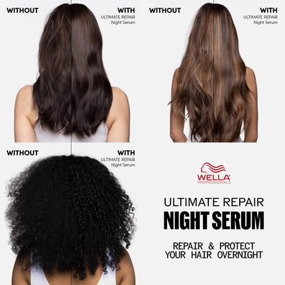 Lightweight gel texture of Wella Professionals overnight treatment being pumped onto fingers