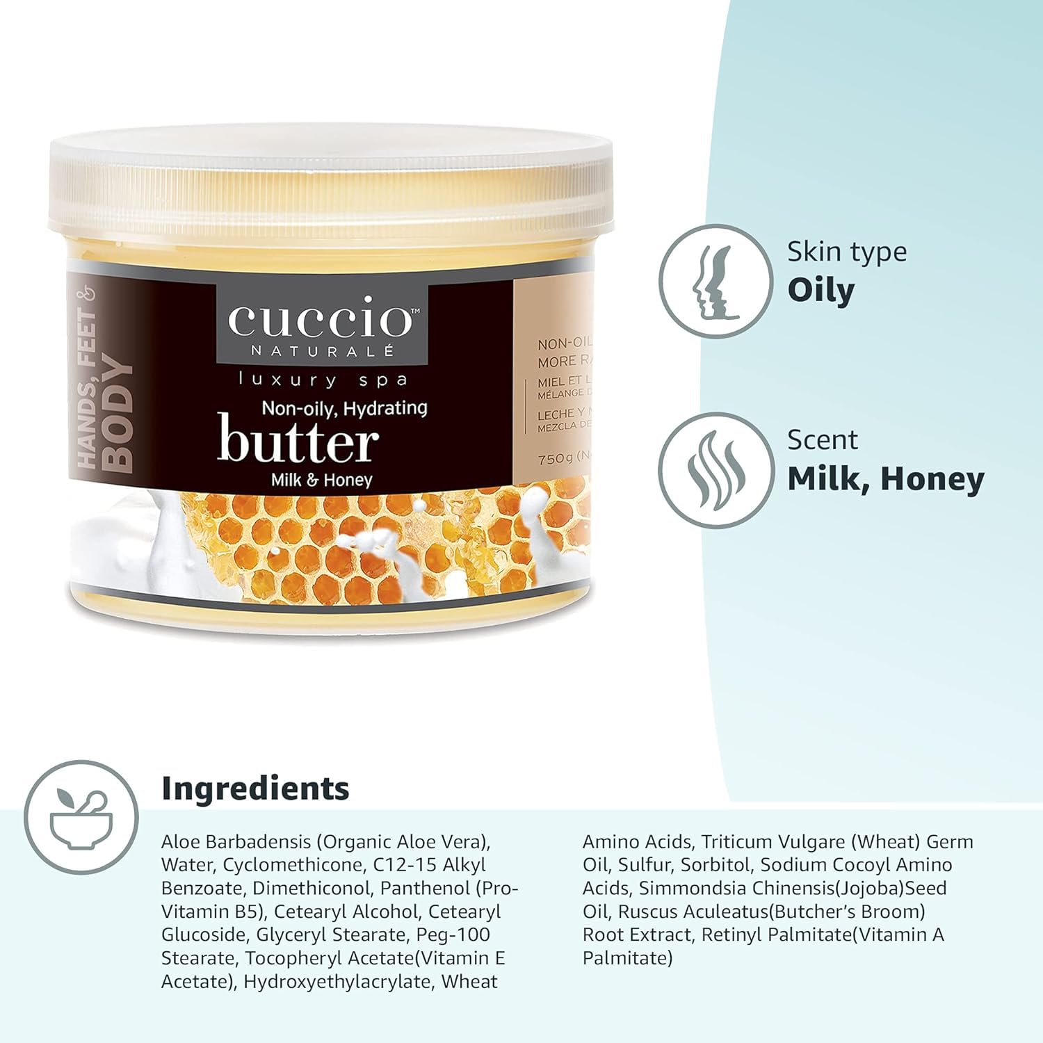Cuccio Naturale moisturizing body cream 750 grams packaging