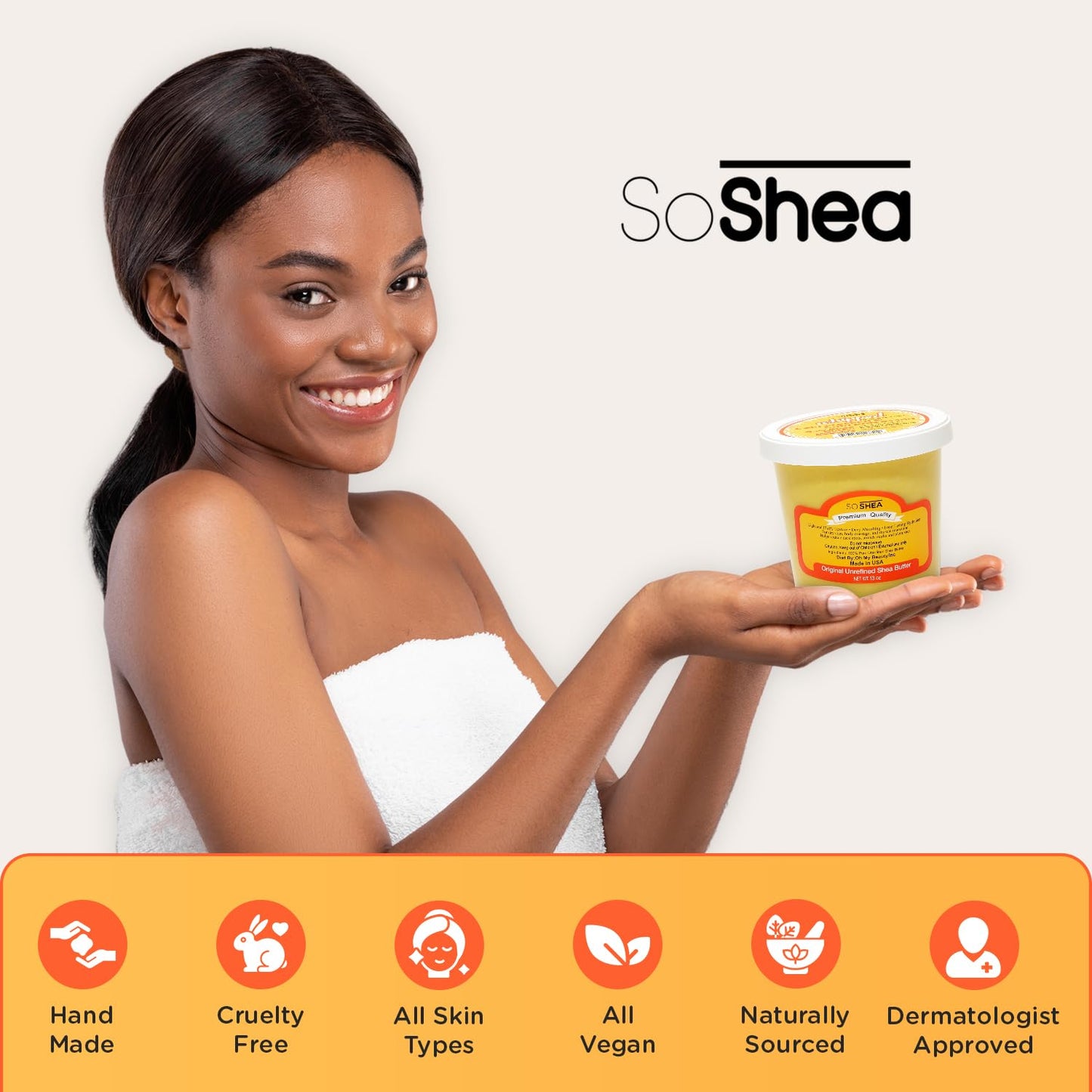 SoShea Whipped Shea Butter side view showing net weight