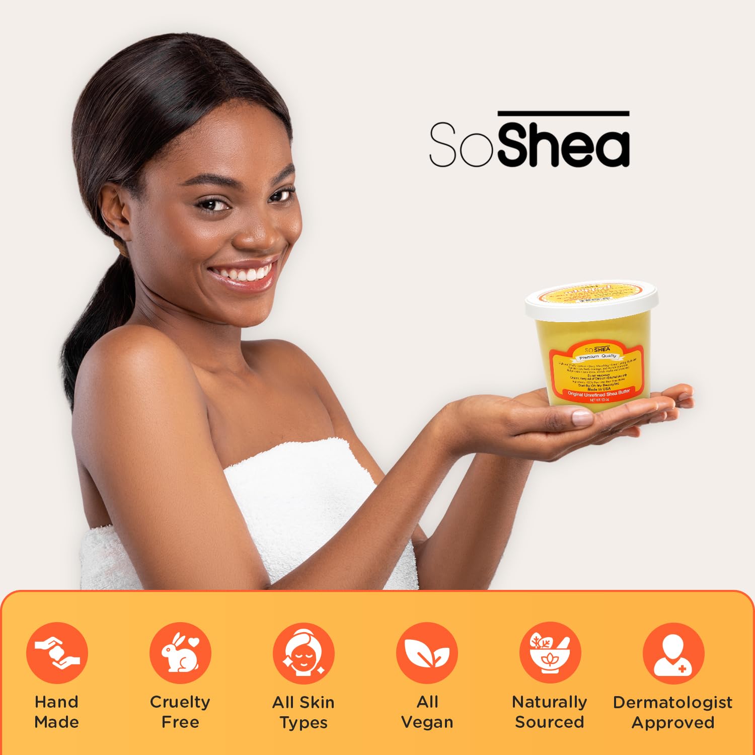 SoShea Whipped Shea Butter side view showing net weight