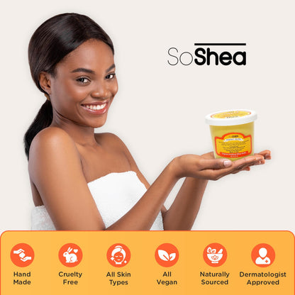 SoShea Whipped Shea Butter side view showing net weight